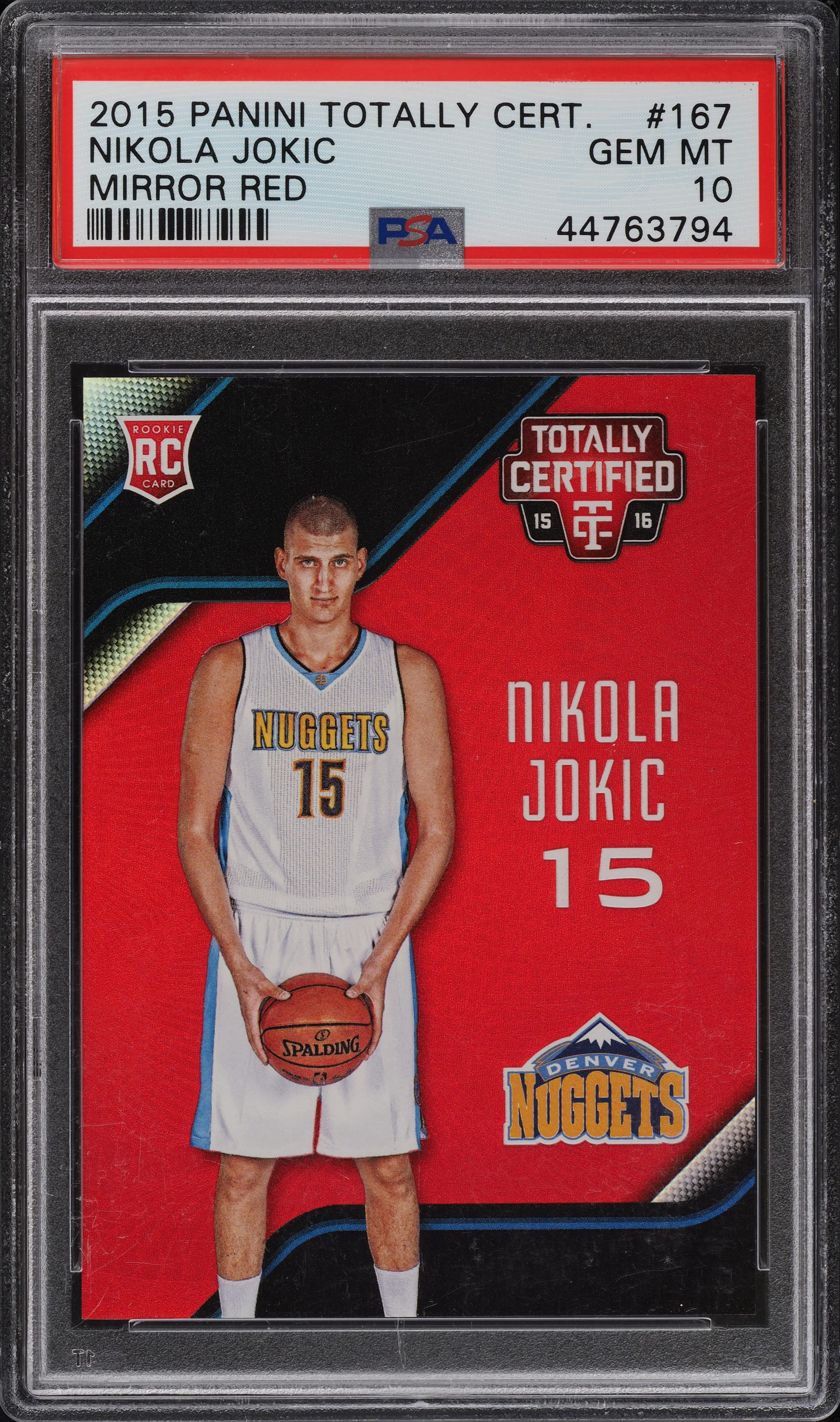2015 Panini Totally Certified Mirror Red Nikola Jokic ROOKIE RC