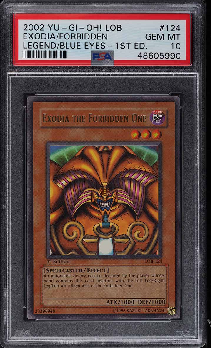 2002 Yu-Gi-Oh! LOB 1st Edition Exodia The Forbidden One #LOB-124 PSA 10 GEM MINT