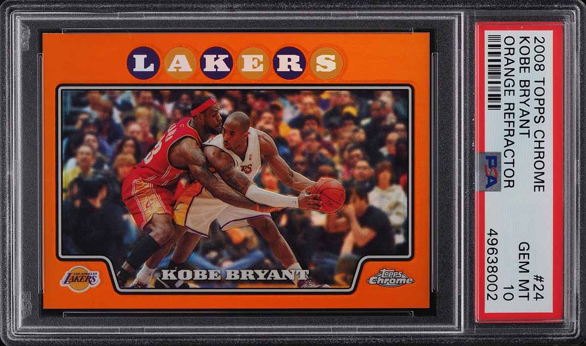 2008 Topps Chrome Orange Refractor Kobe Bryant w/ LeBron James