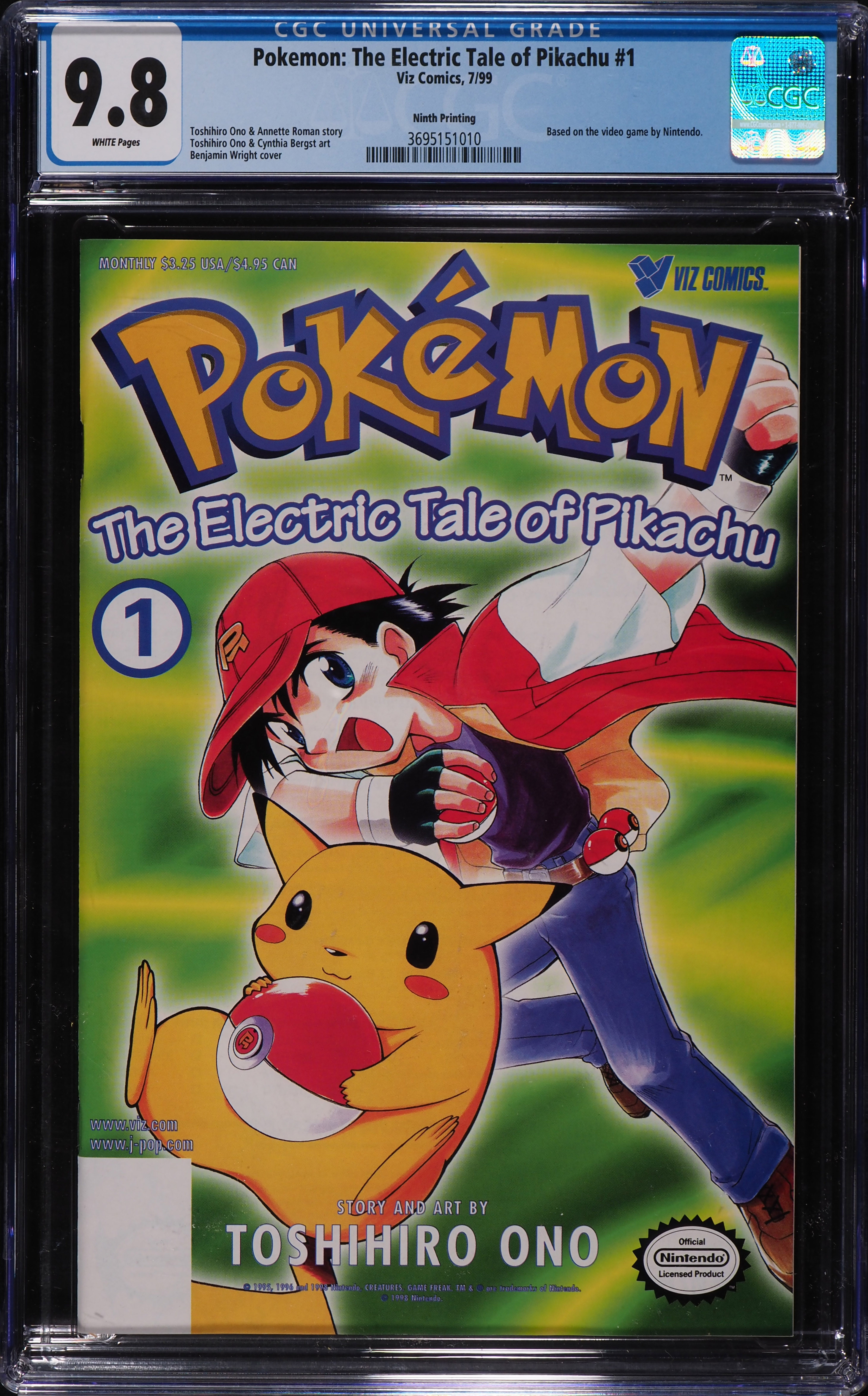 1999 Viz Comics Pokemon: The Electric Tale of Pikachu #1, CGC 9.8