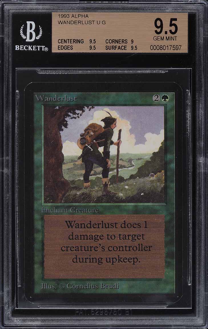 1993 Magic The Gathering MTG Alpha Wanderlust U G BGS 9.5 GEM MINT