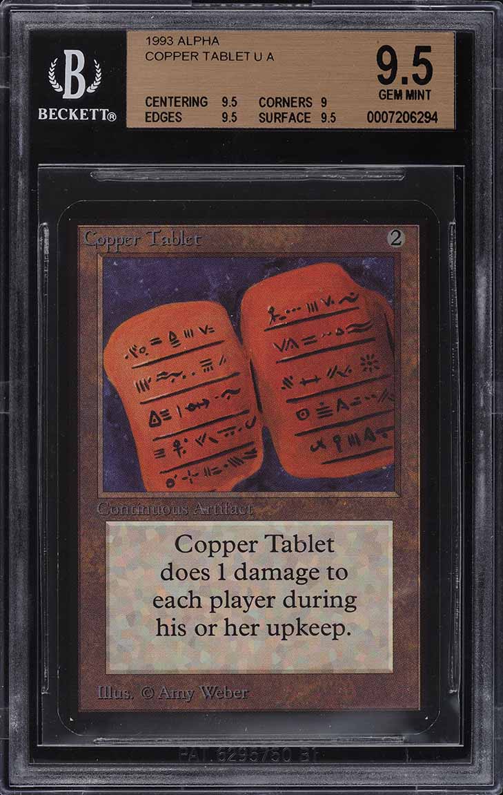 1993 Magic The Gathering MTG Alpha Copper Tablet U A BGS 9.5 GEM MINT