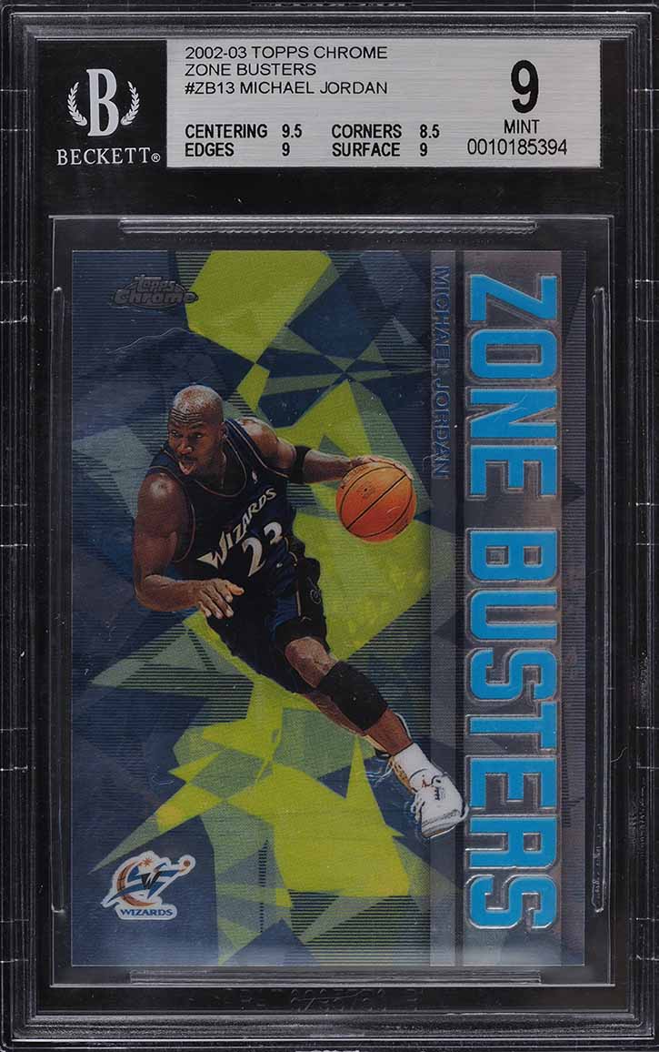 2002 Topps Chrome Zone Busters Michael Jordan #ZB13 BGS 9 MINT