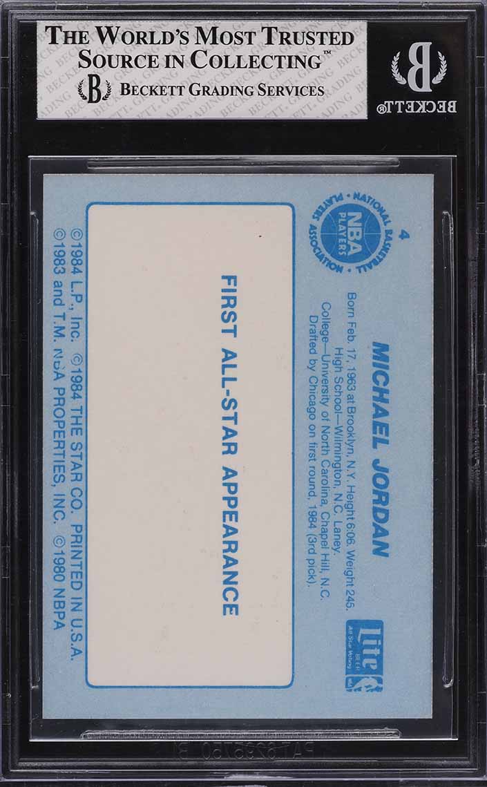 1985 Star Lite All-Stars Michael Jordan ROOKIE #4A BGS 8 NM-MT
