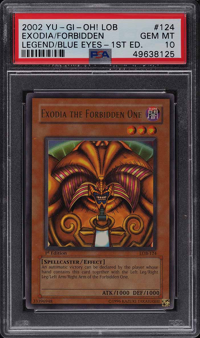 2002 Yu-Gi-Oh! LOB 1st Edition Exodia The Forbidden One #LOB-124 PSA 10 GEM MINT