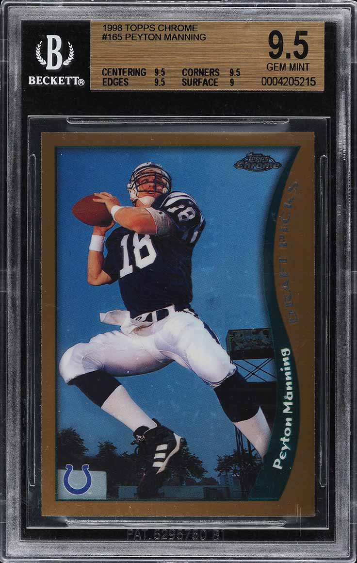 1998 Topps Chrome Peyton Manning ROOKIE #165 BGS 9.5 GEM MINT