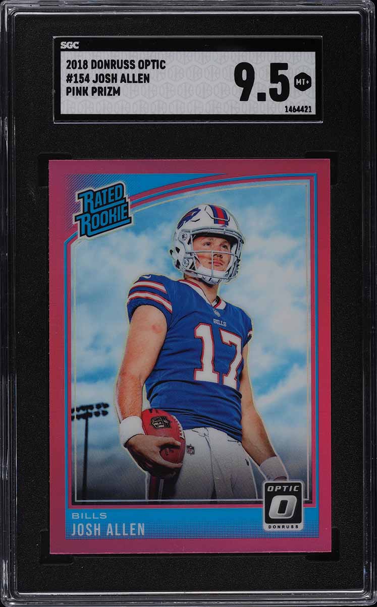 2018 Donruss Optic Pink Prizm Josh Allen ROOKIE #154 SGC 9.5 MINT+