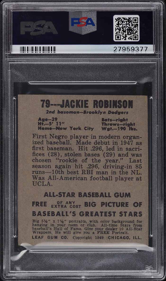 1948 Leaf Jackie Robinson ROOKIE #79 PSA 4.5 VGEX+