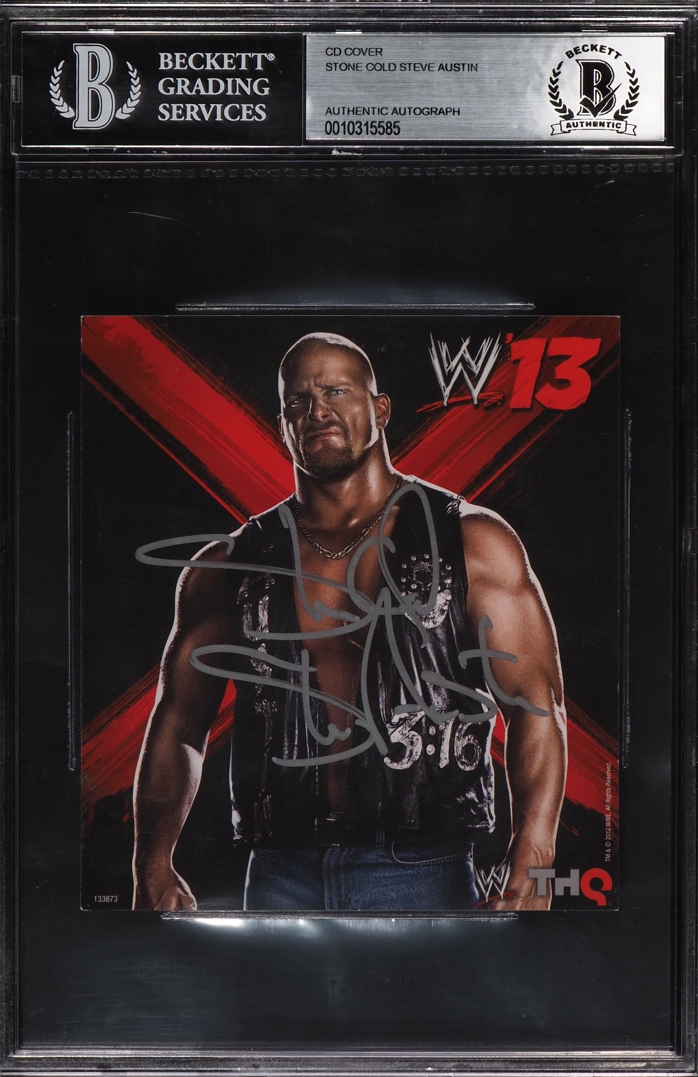 WWE 2K13 STONE COLD STEVE AUSTIN SIGNED ART CARD PROMO WWF