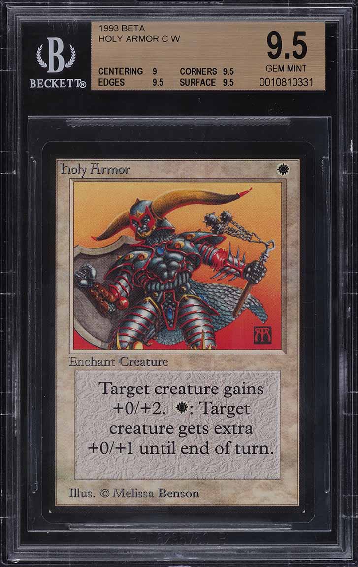 1993 Magic The Gathering MTG Beta Holy Armor C W BGS 9.5 GEM MINT