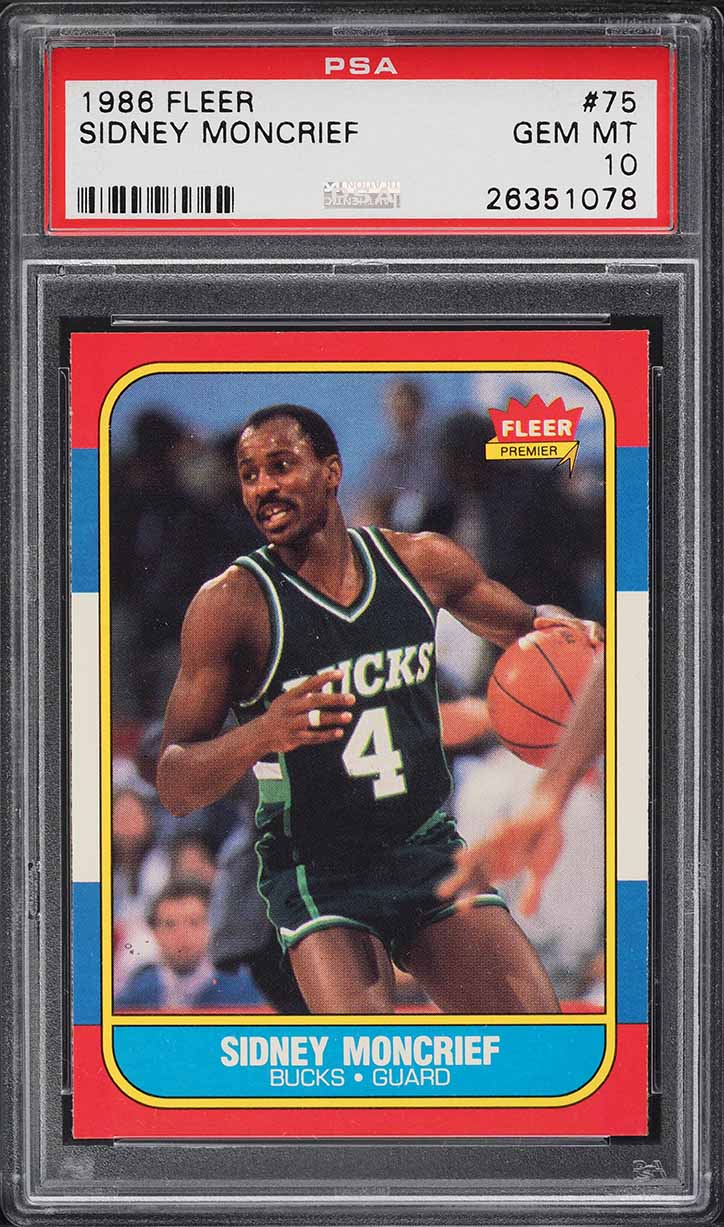1986 Fleer Basketball Sidney Moncrief #75 PSA 10 GEM MINT