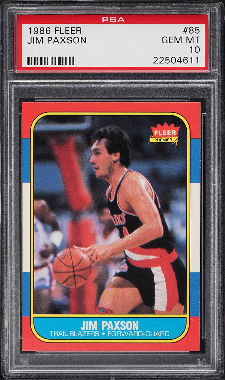 1986 Fleer Basketball Jim Paxson #85 PSA 10 GEM MINT