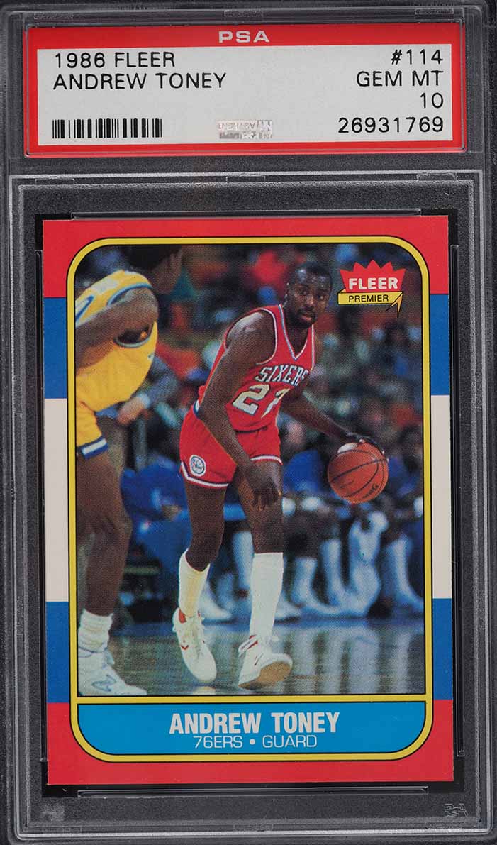 1986 Fleer Basketball Andrew Toney #114 PSA 10 GEM MINT