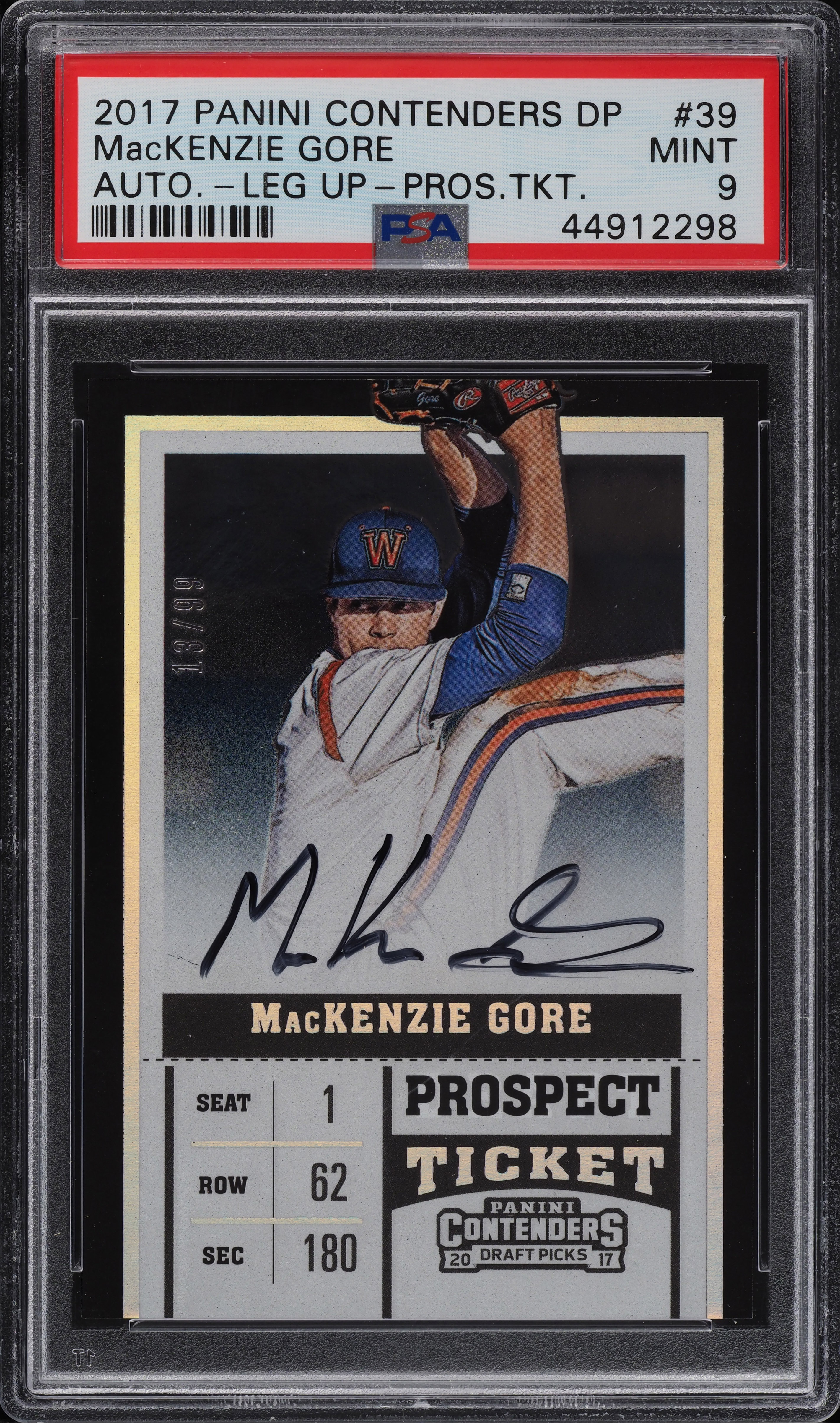 2017 Panini Contenders Draft Ticket MacKenzie Gore ROOKIE AUTO /99