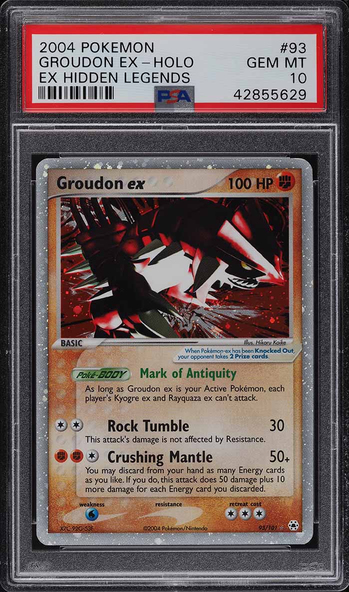 2004 Pokemon EX Hidden Legends Holo Groudon EX #93 PSA 10 GEM MINT