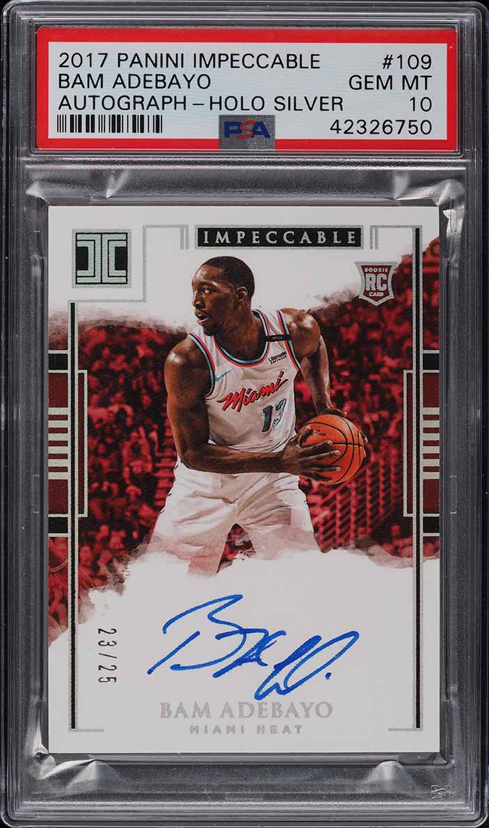 2017 Panini Impeccable Holo Silver Bam Adebayo ROOKIE RC AUTO /25 