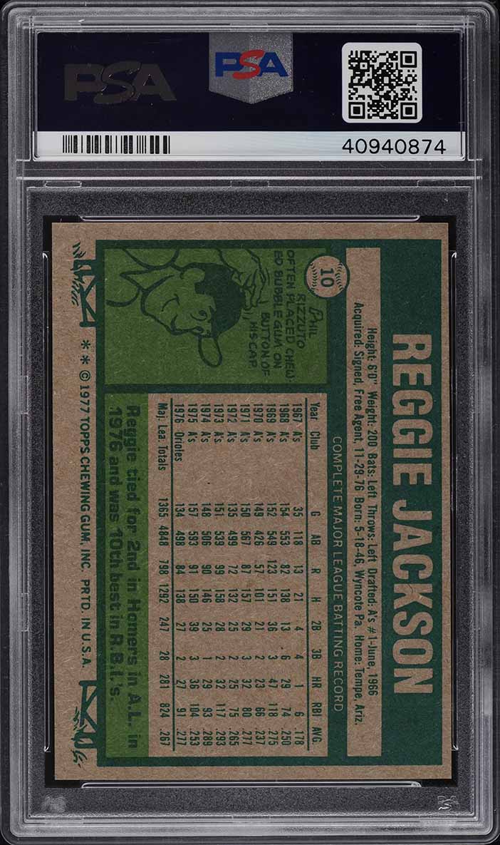 1977 Topps Reggie Jackson #10 PSA 9 MINT