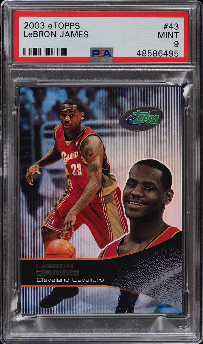 2003 eTopps Basketball LeBron James ROOKIE RC #43 PSA 9 MINT on