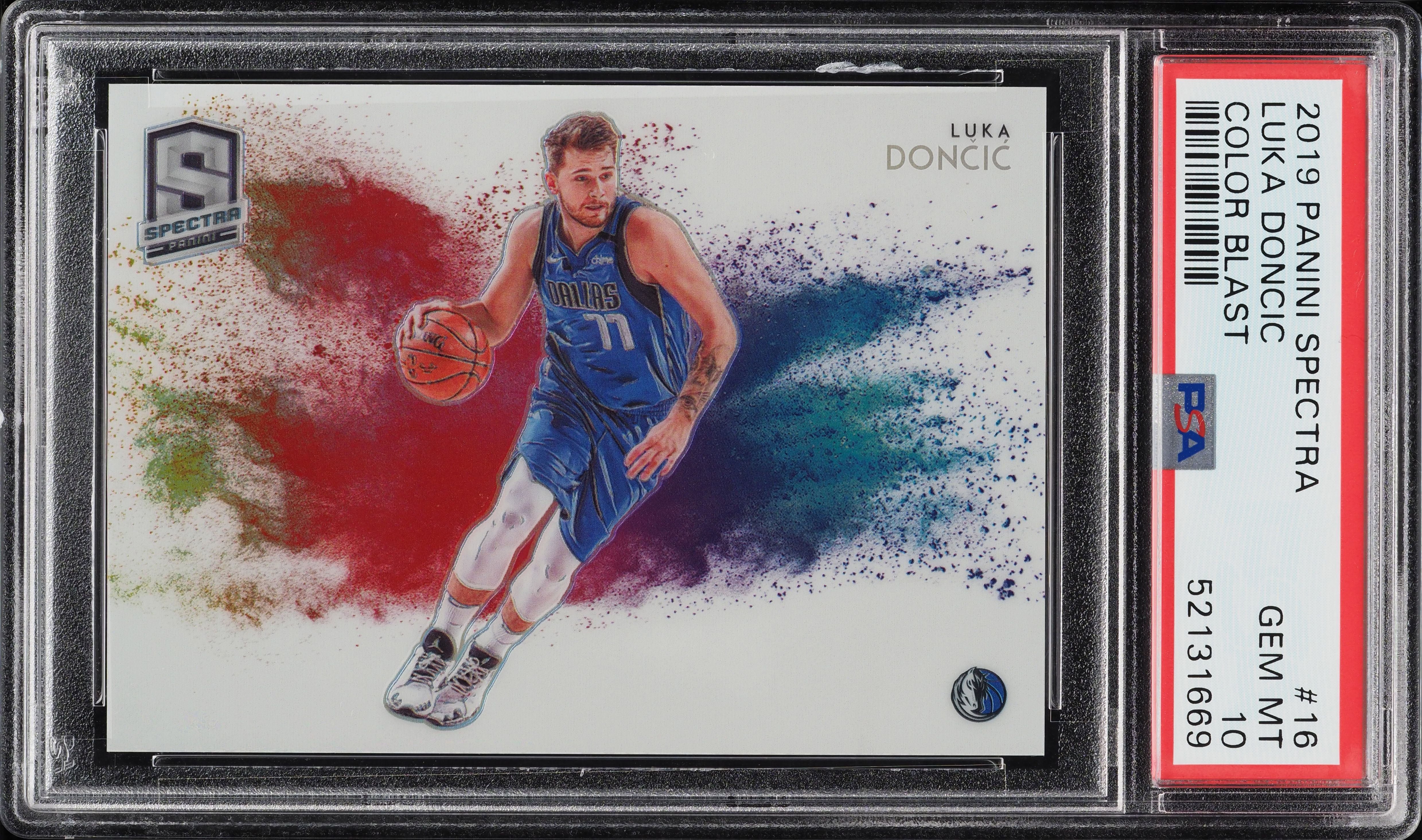 2019 Panini Spectra Color Blast Luka Doncic #16 PSA 10 GEM MINT on