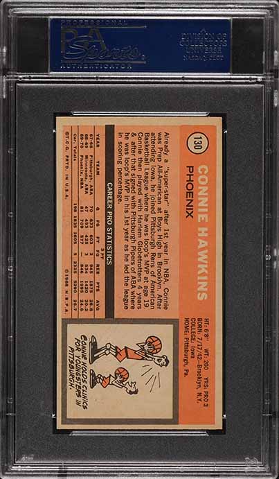 1970 Topps Basketball Connie Hawkins #130 PSA 6 EXMT