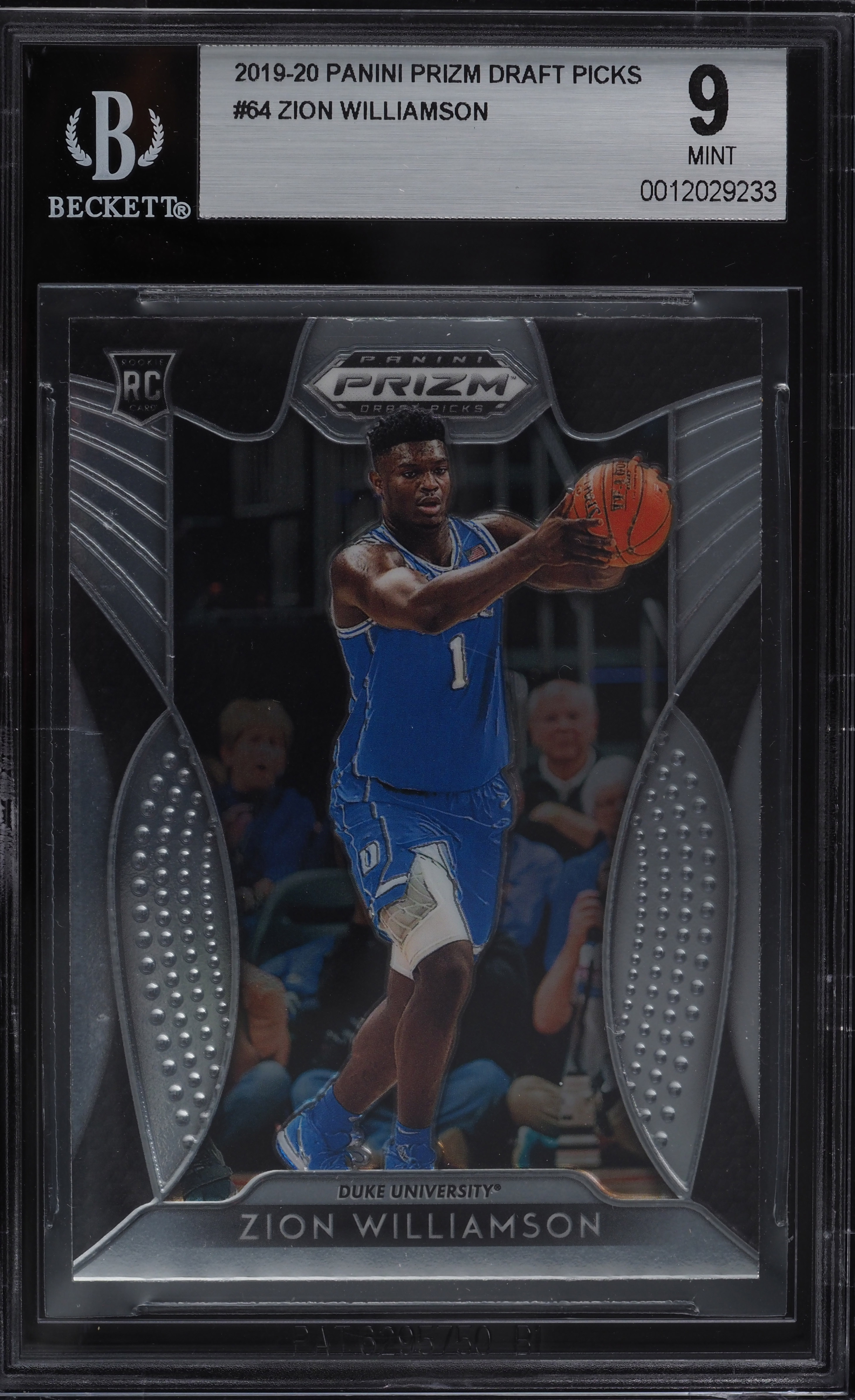 2019 Panini Prizm Draft Zion Williamson ROOKIE RC #64 BGS 9 MINT