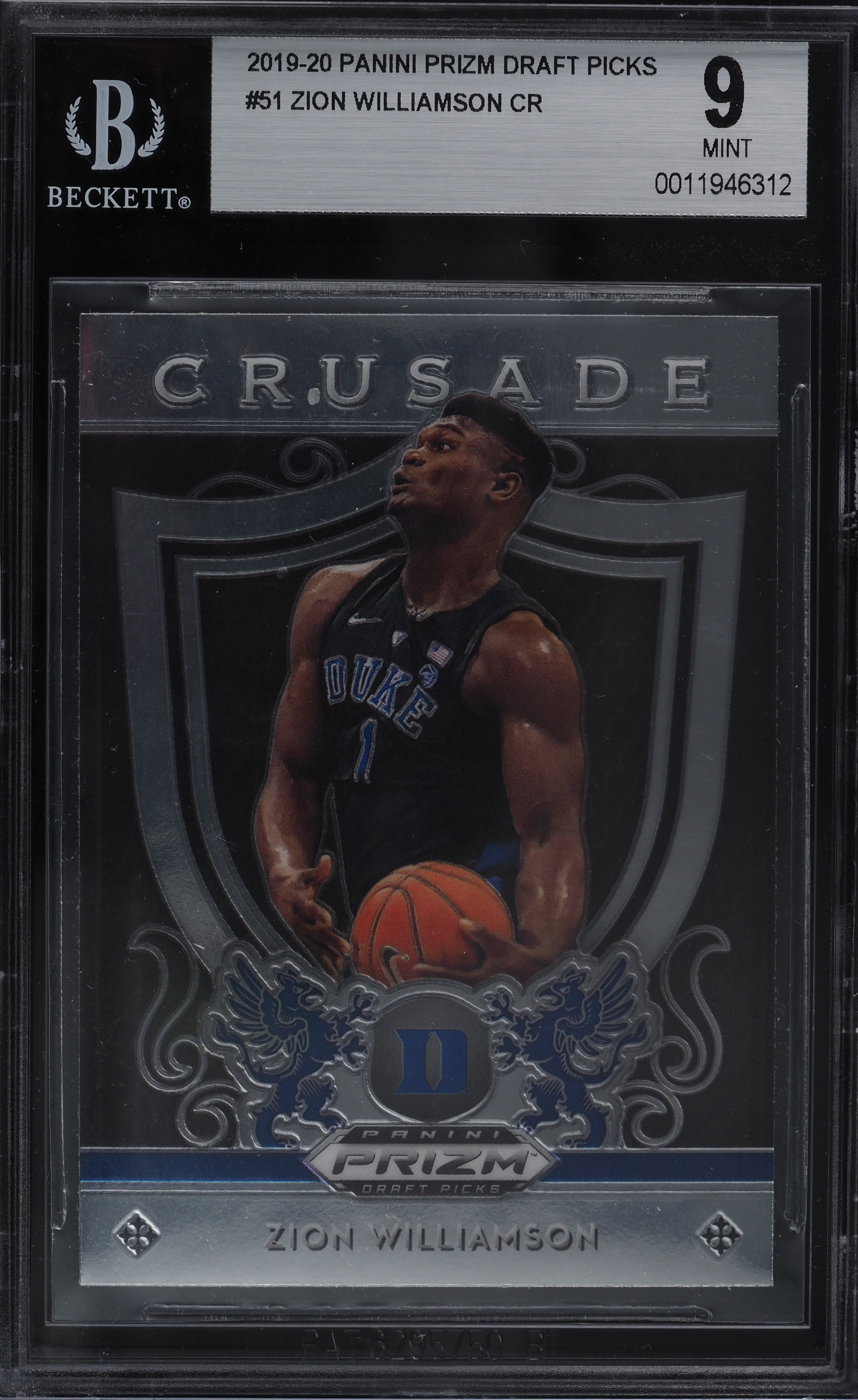 その他 BGS 9.5 PANINI PRIZM ZION WILLIAMSON RC 2019 Panini Prizm Draft Crusade Zion Williamson ROOKIE #51 BGS 9