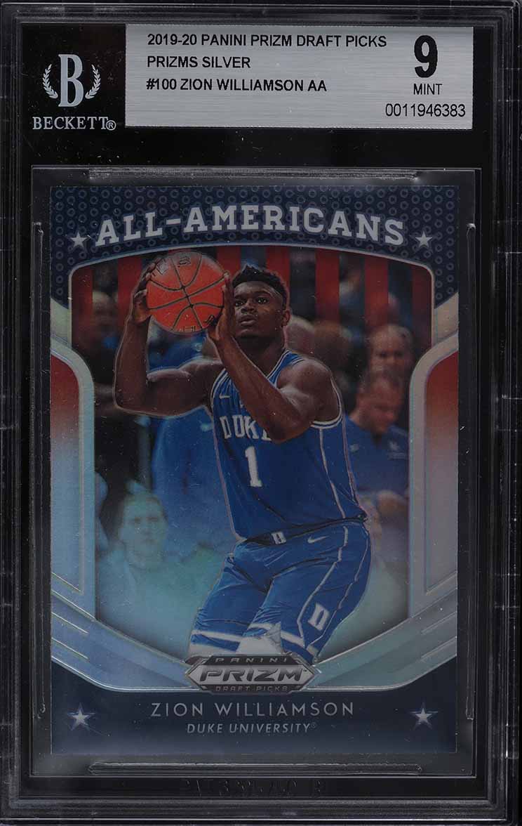 2019 Panini Prizm Draft Silver Prizms Zion Williamson ROOKIE RC #100 BGS 9 MINT