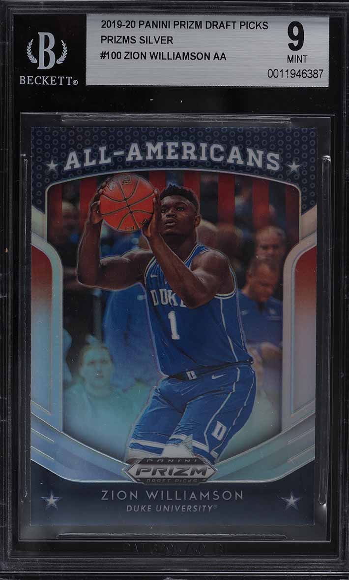 2019 Panini Prizm Draft Silver Prizms Zion Williamson ROOKIE RC #100 BGS 9 MINT
