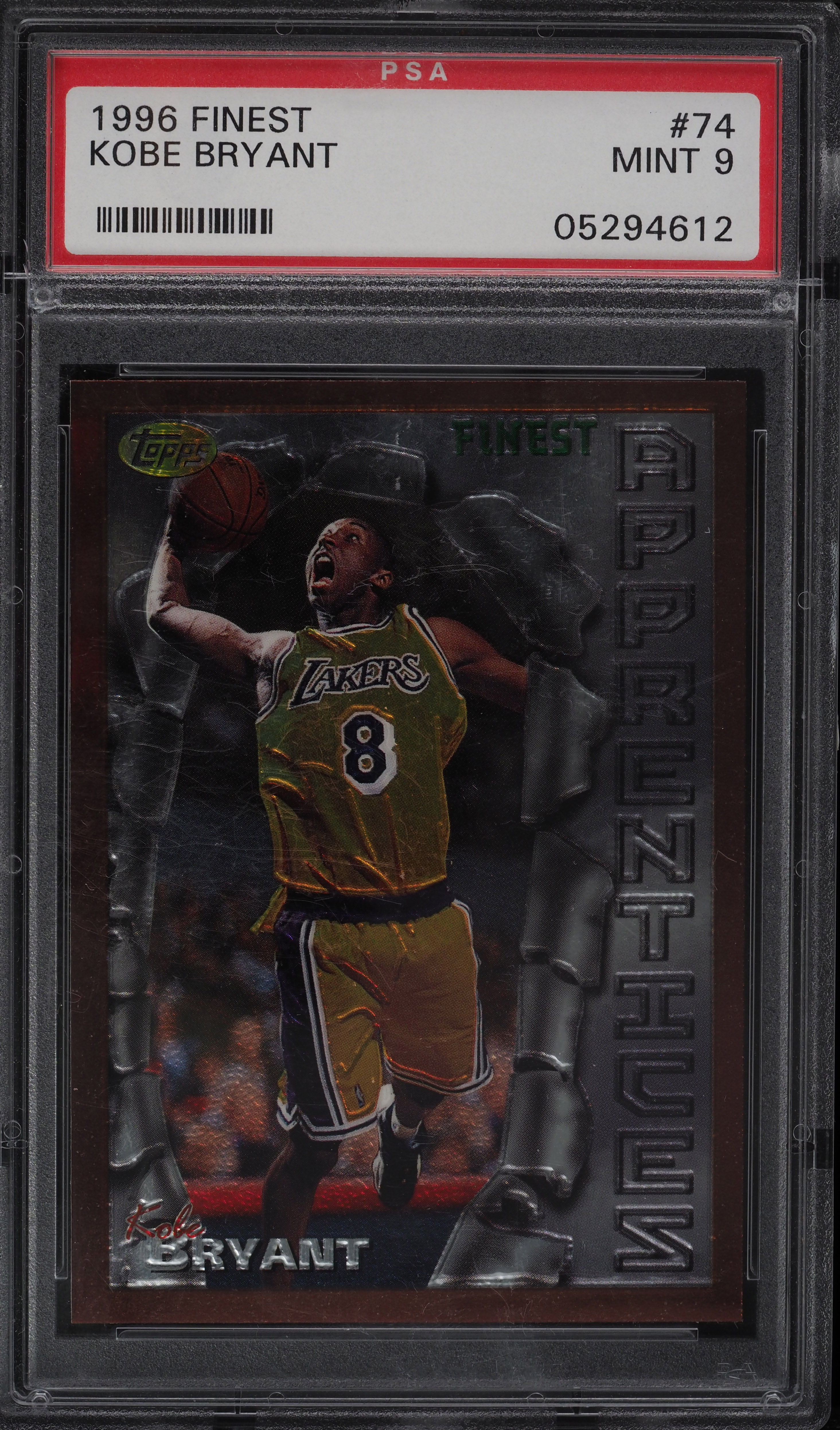 1996 Finest Basketball Kobe Bryant ROOKIE #74 PSA 9 MINT on