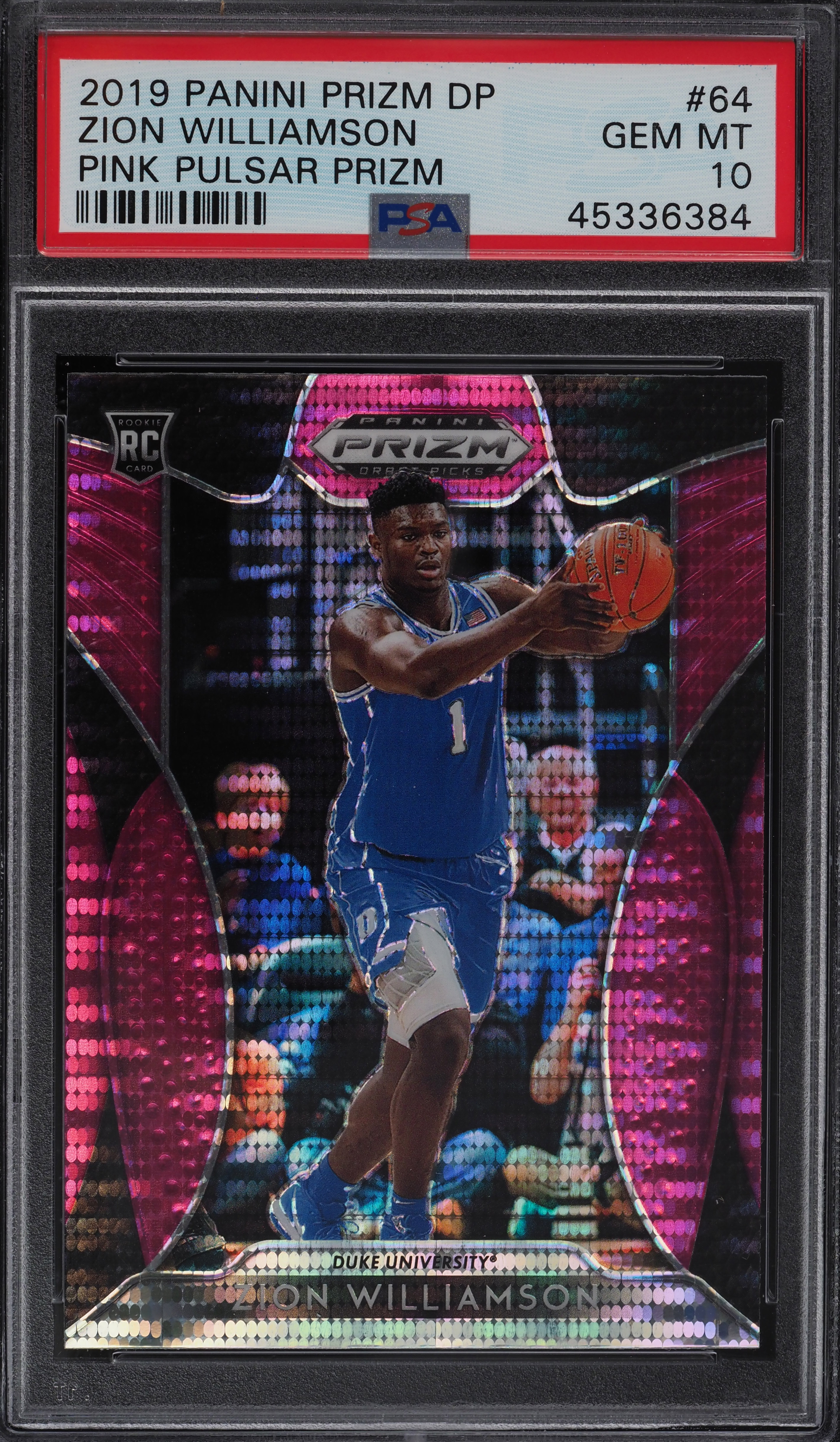 2019 Panini Prizm Draft Pink Pulsar Zion Williamson ROOKIE RC #64