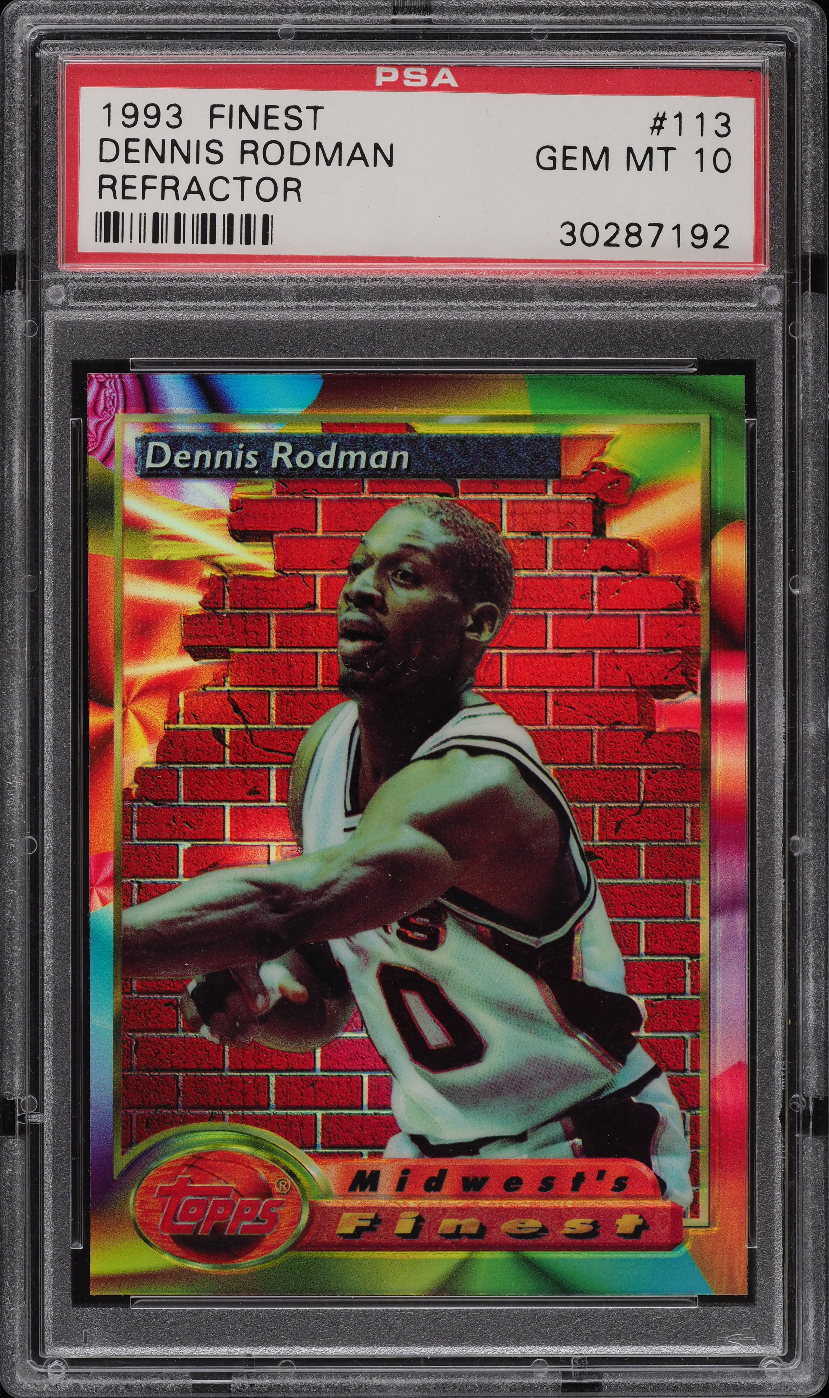 1993 Finest Refractor Dennis Rodman #113 PSA 10 GEM MINT on