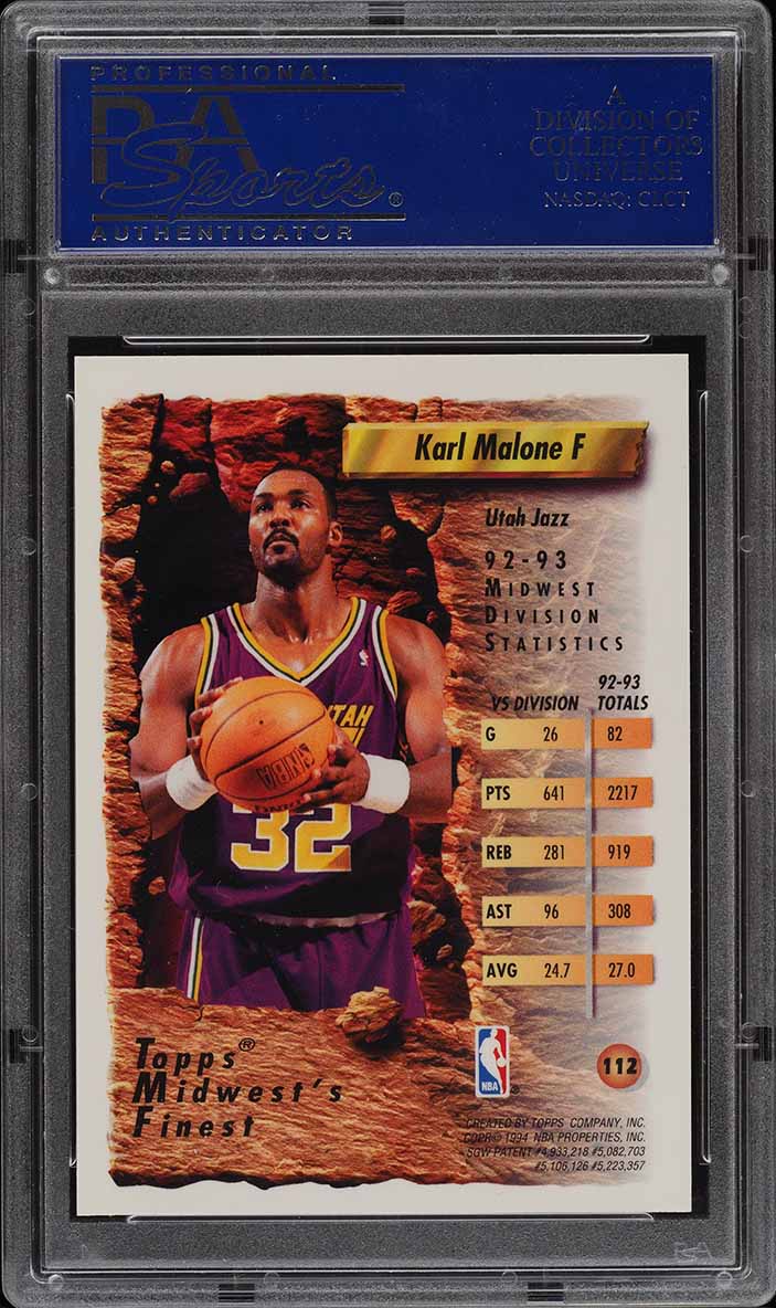 1993 Finest Refractor Karl Malone #112 PSA 10 GEM MINT on Fanatics