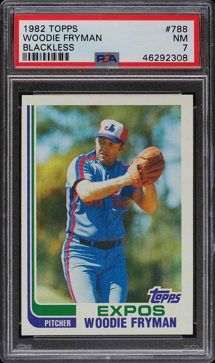 1982 Topps Woodie Fryman BLACKLESS #788 PSA 7 NRMT on Fanatics Collect