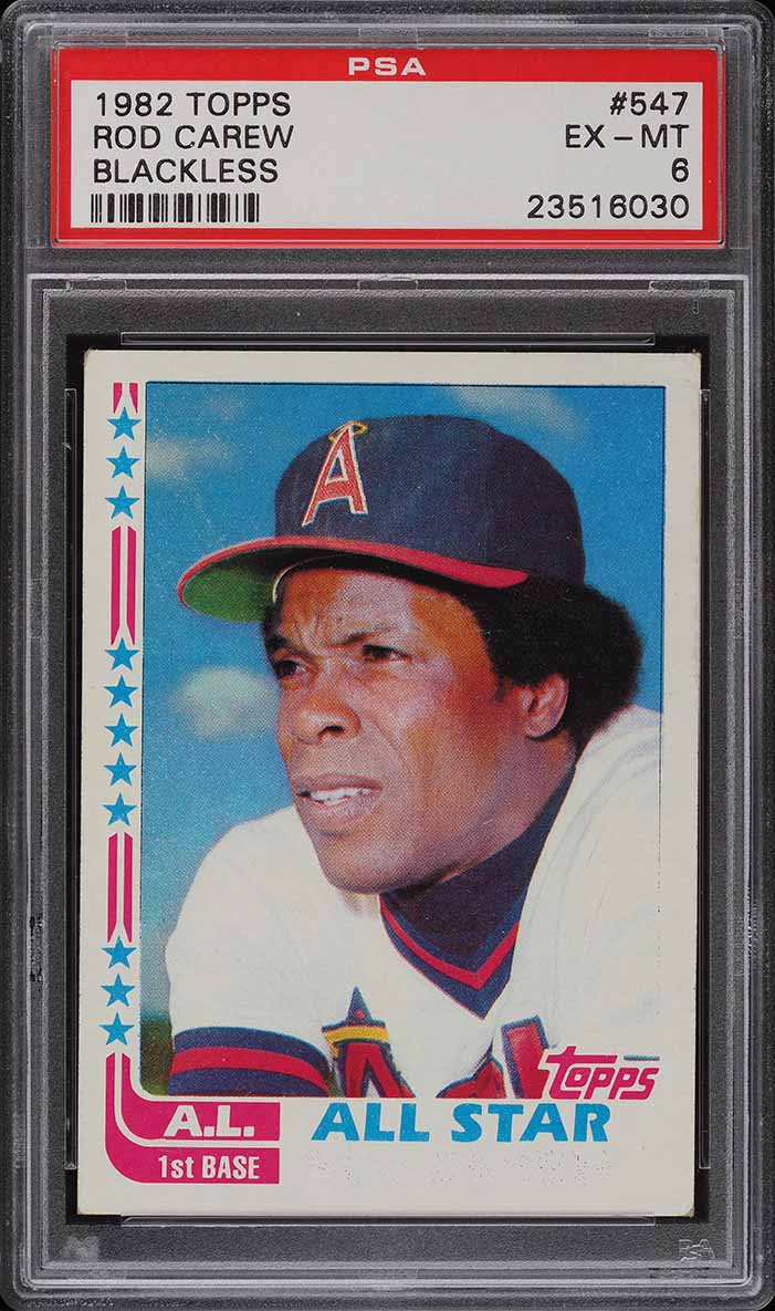 1982 Topps Rod Carew BLACKLESS #547 PSA 6 EXMT