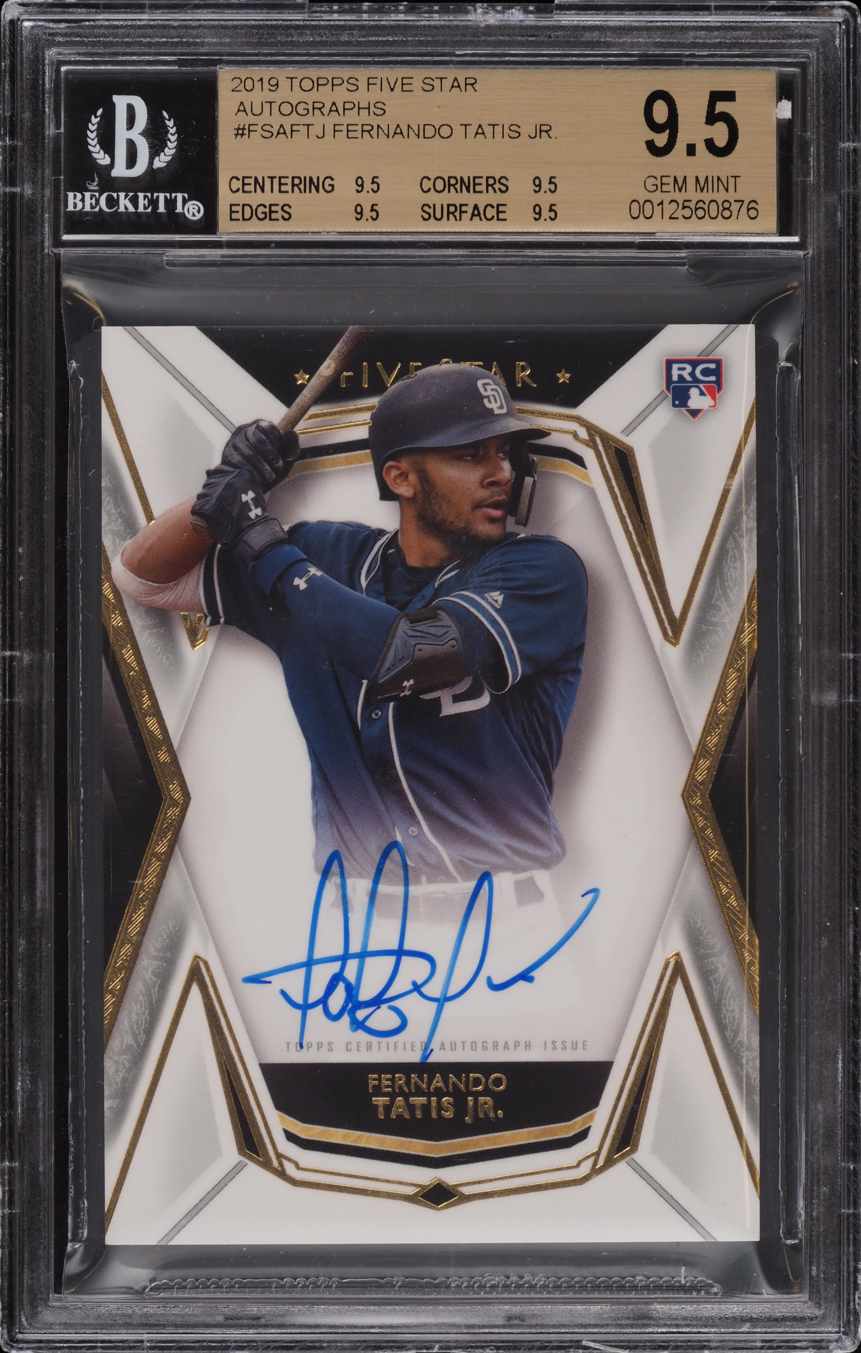 2019 Topps Five Star Fernando Tatis Jr. ROOKIE AUTO #FSAFTJ BGS 