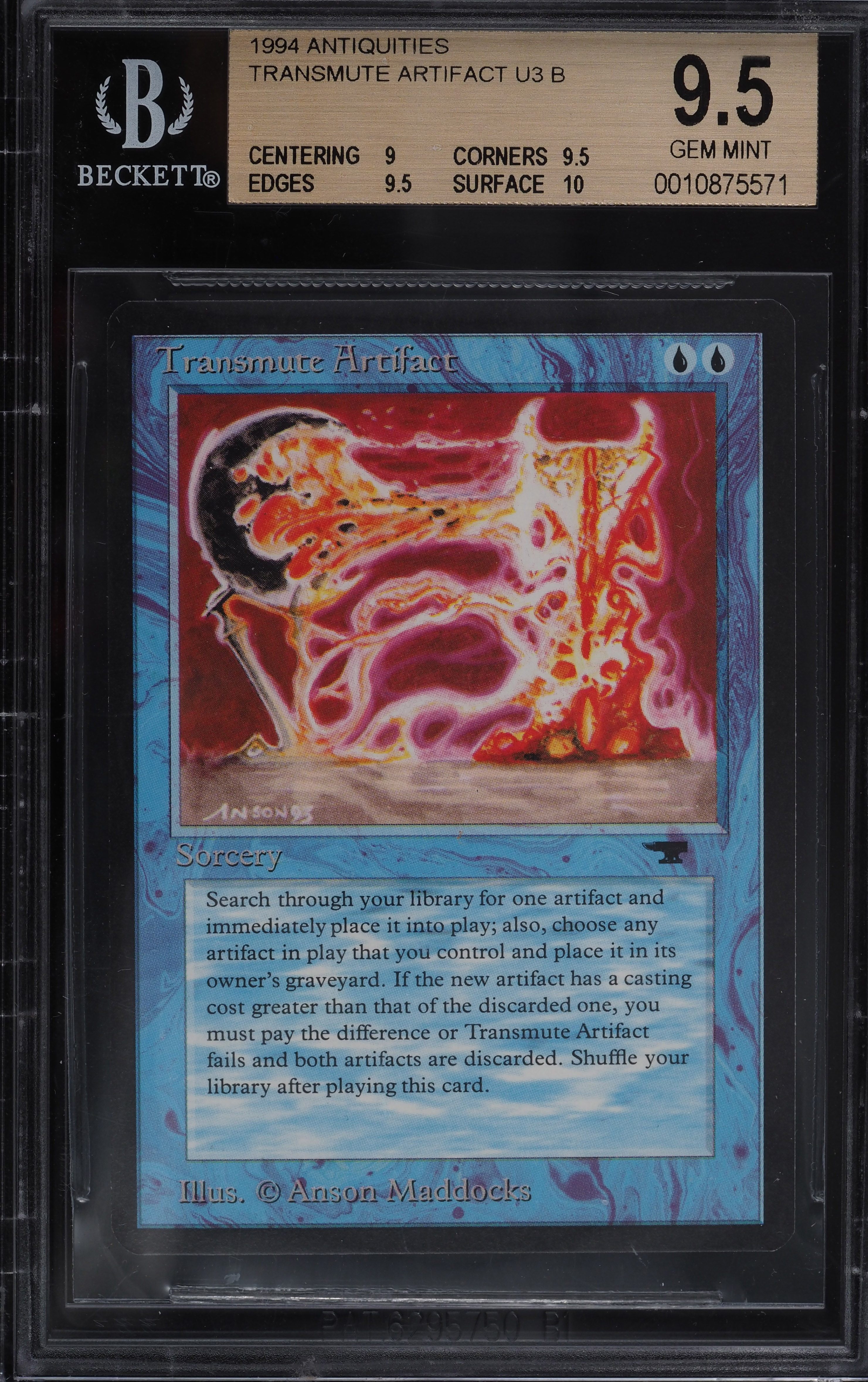 1994 Magic The Gathering MTG Antiquities Transmute Artifact U3 B