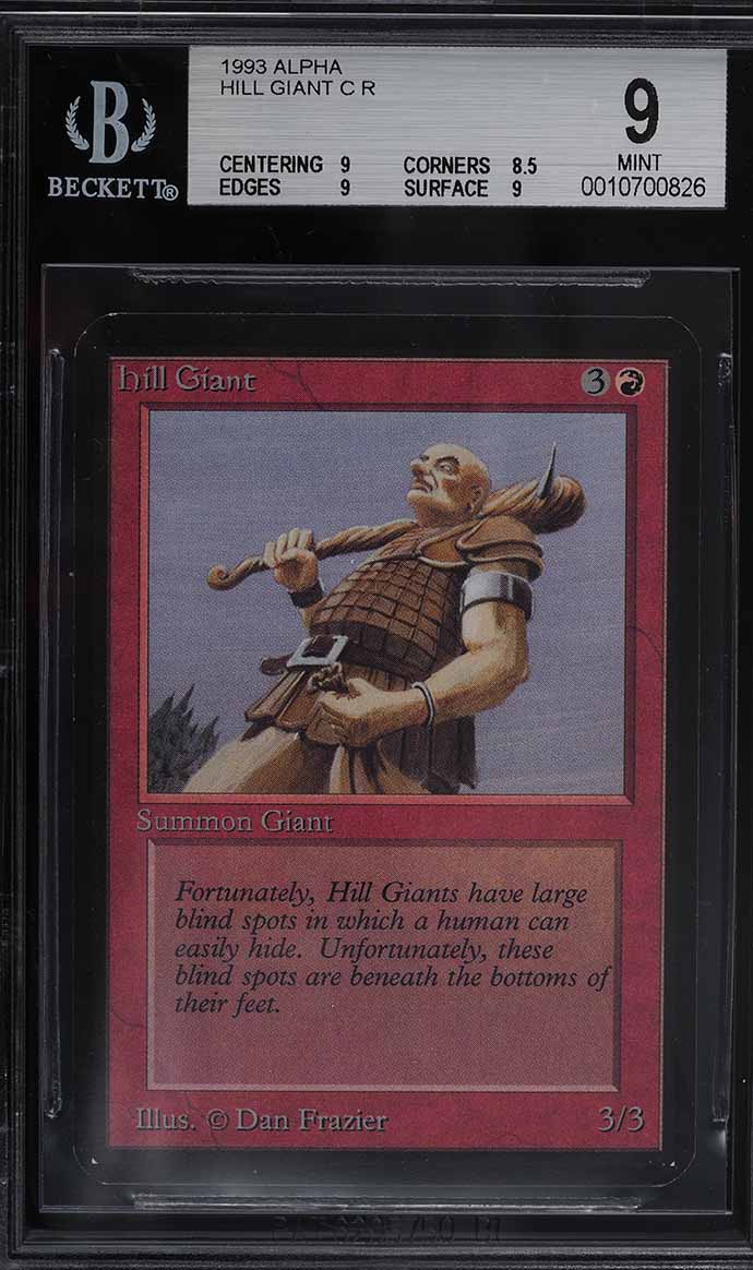 1993 Magic The Gathering MTG Alpha Hill Giant C R BGS 9 MINT