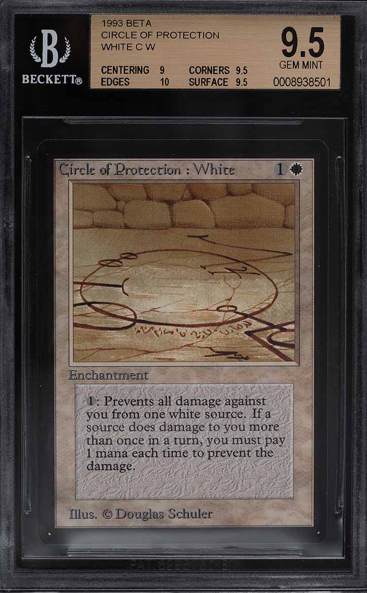 1993 Magic The Gathering MTG Beta Circle Of Protection White C W BGS 9.5 GEM