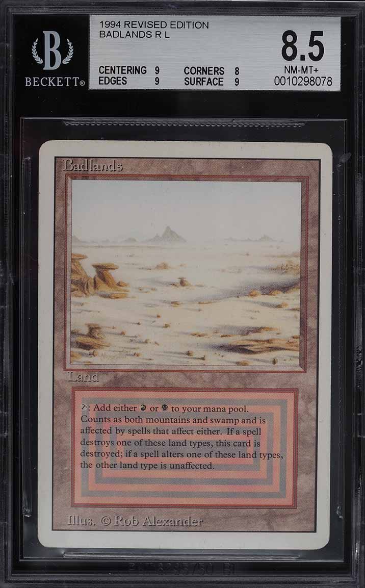 1994 Magic The Gathering Revised Edition Dual Land Badlands R L