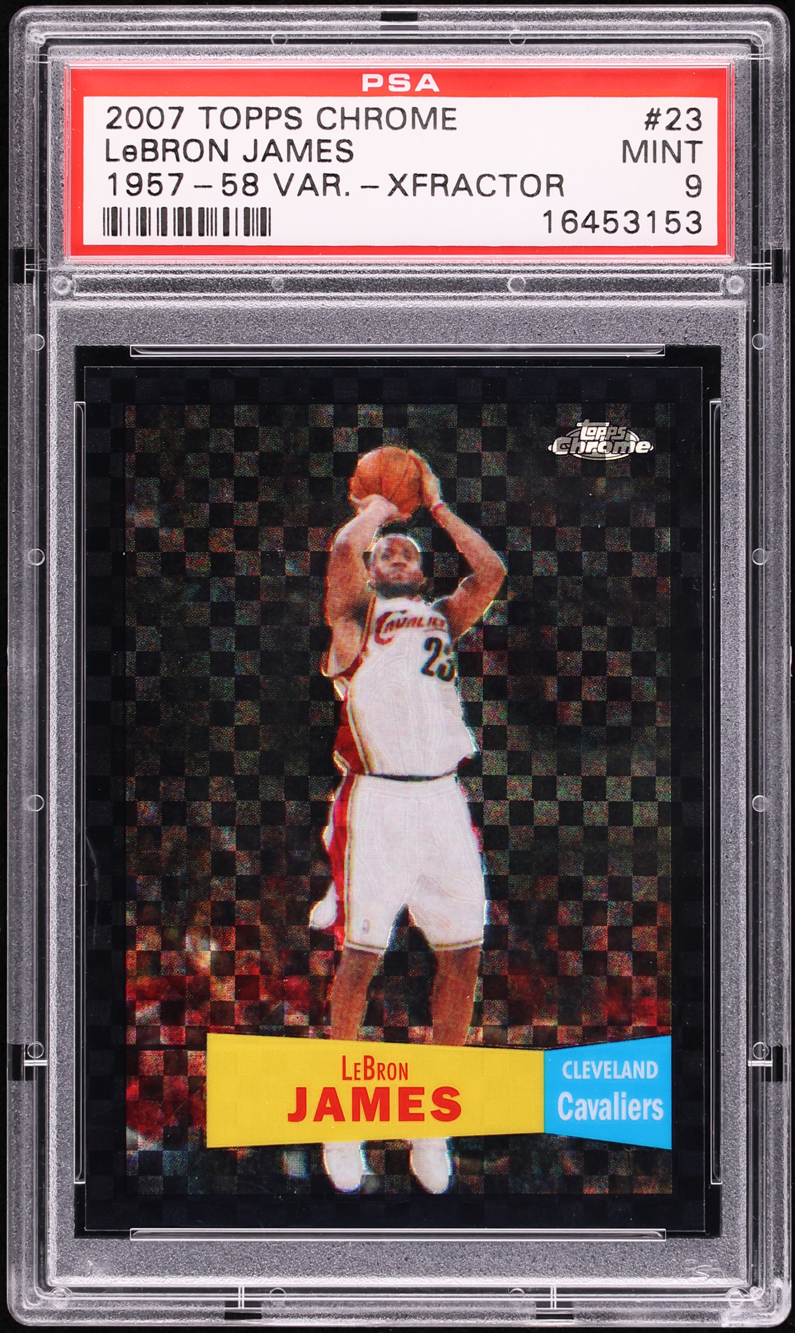 2007 Topps Chrome '57 Xfractor LeBron James /50 #23 PSA 9 MINT on