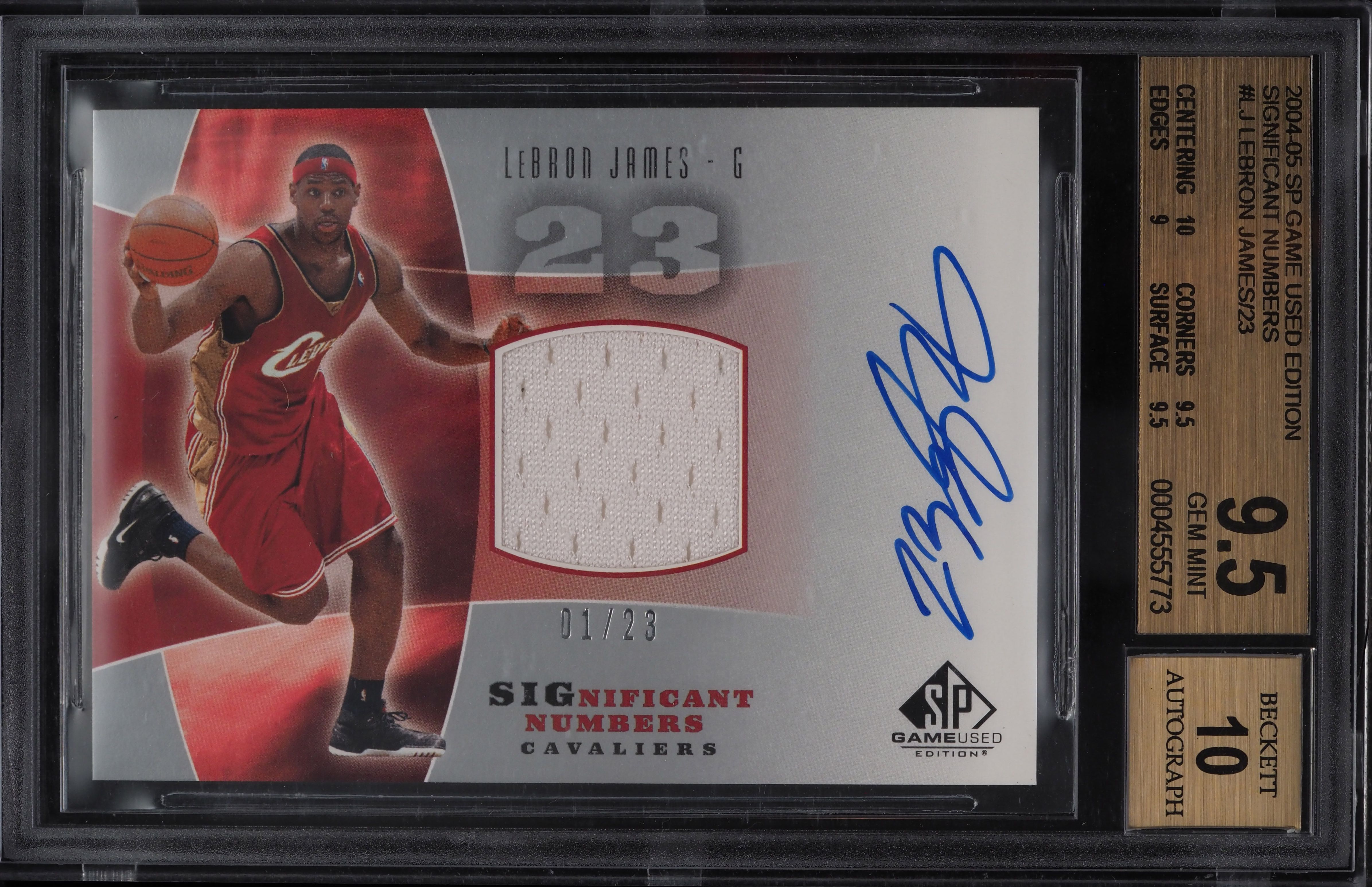 2004 SP Game Used Significant Numbers LeBron James PATCH AUTO /23 