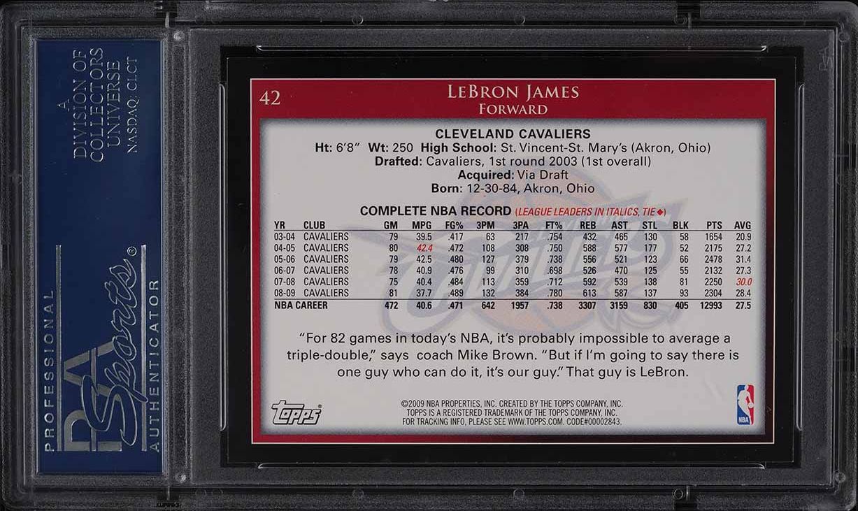 2009 Topps Lebron James #42 PSA 10 GEM MINT