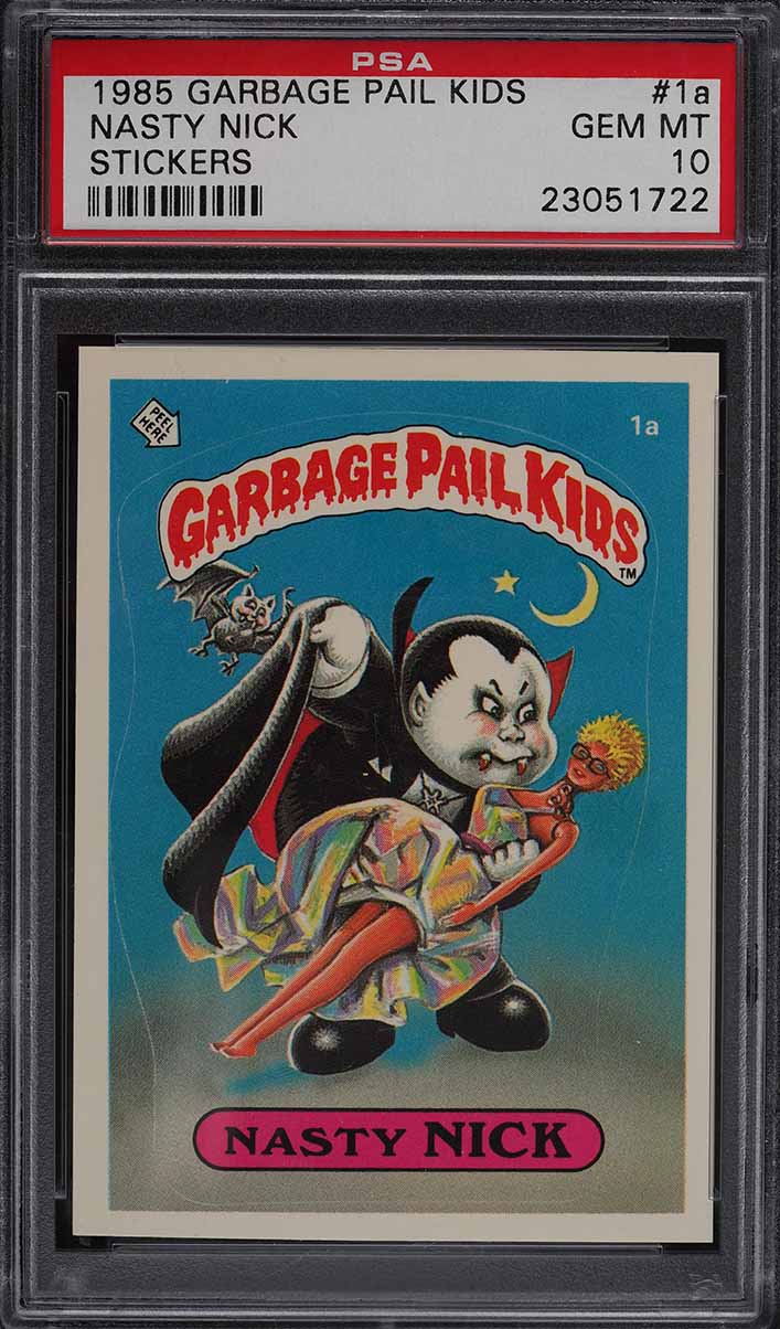 1985 Topps Garbage Pail Kids Stickers Nasty Nick #1a PSA 10 GEM MINT