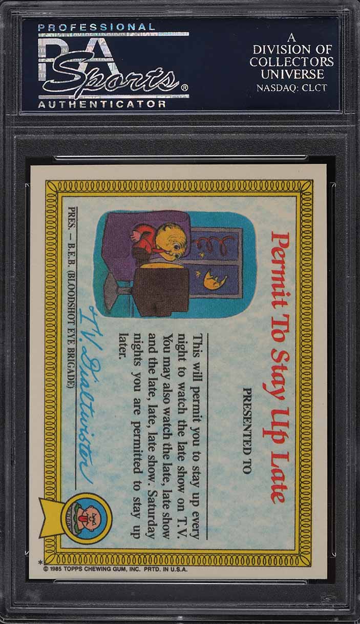 1985 Topps Garbage Pail Kids Stickers Nasty Nick #1a PSA 10 GEM MINT