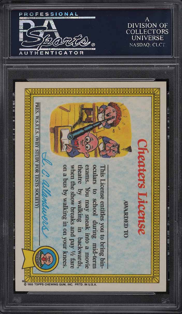 1985 Topps Garbage Pail Kids Stickers Adam Bomb #8a PSA 10 GEM MINT