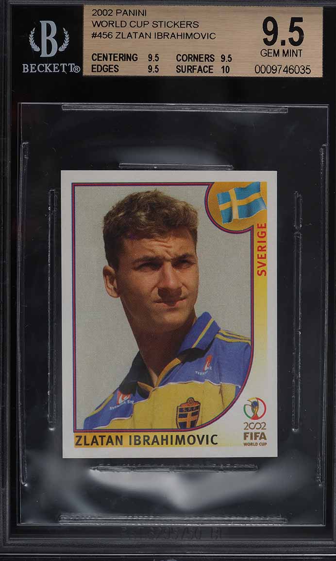 2002 Panini World Cup Stickers Zlatan Ibrahimovic ROOKIE RC #456 BGS 9.5 GEM