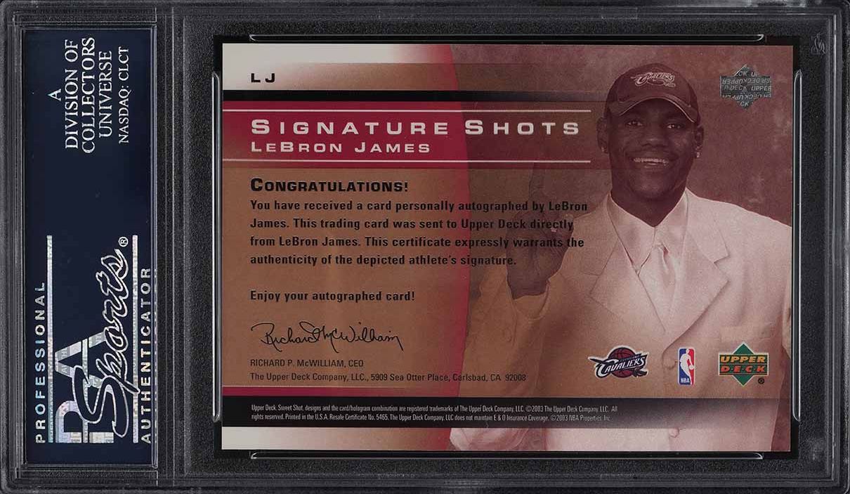 2003 Upper Deck Sweet Shot Signature LeBron James ROOKIE PATCH AUTO PSA 10 GEM