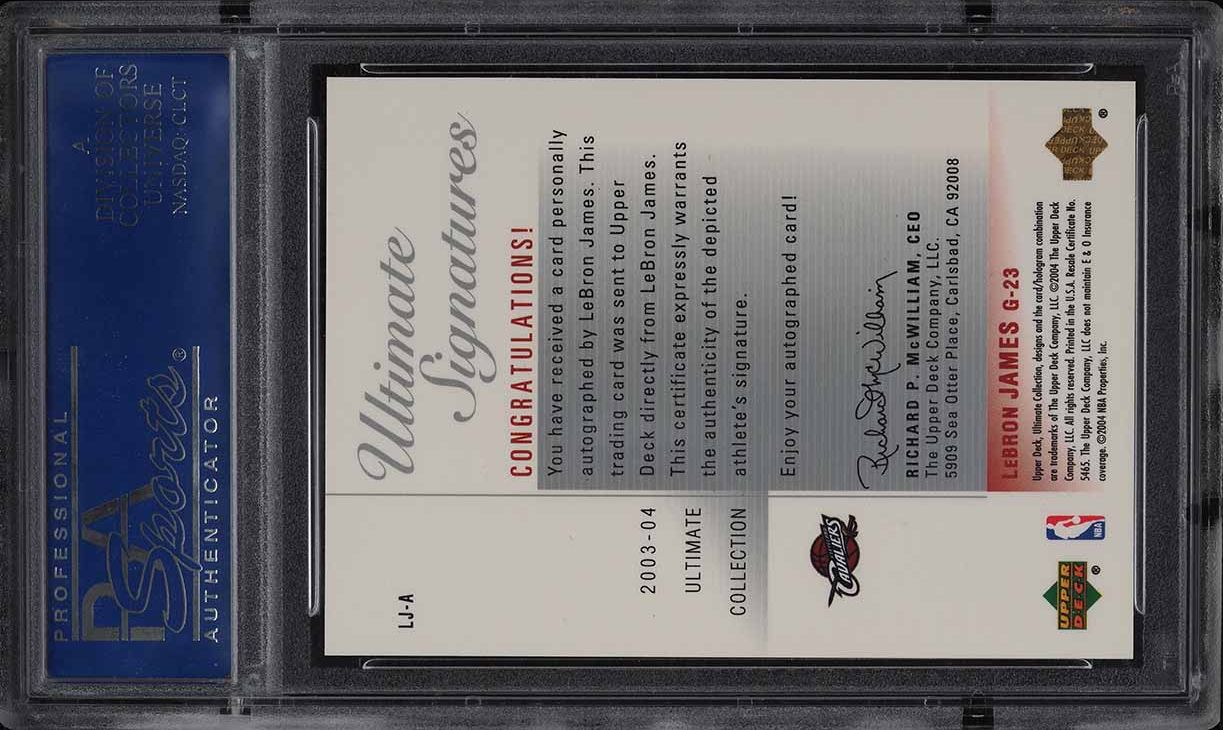2003 Ultimate Collection Signatures LeBron James ROOKIE AUTO #LJA PSA 10 GEM