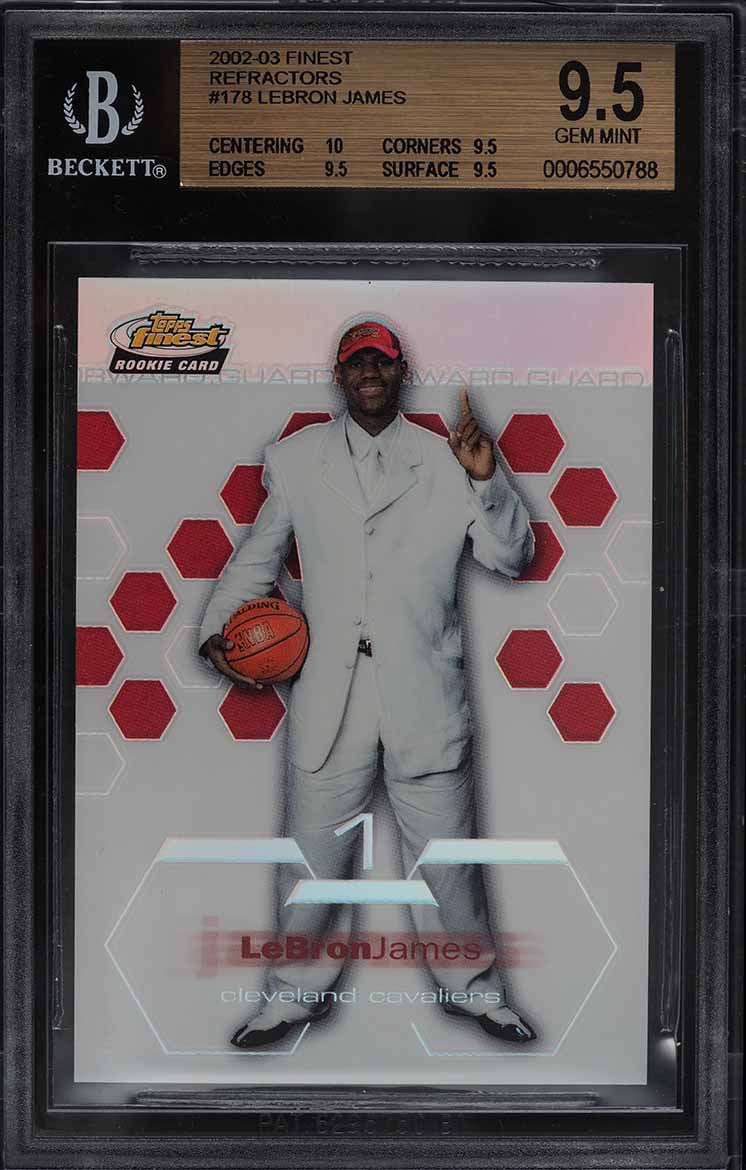 2002 Finest Refractor LeBron James ROOKIE /250 #178 BGS 9.5 GEM MINT
