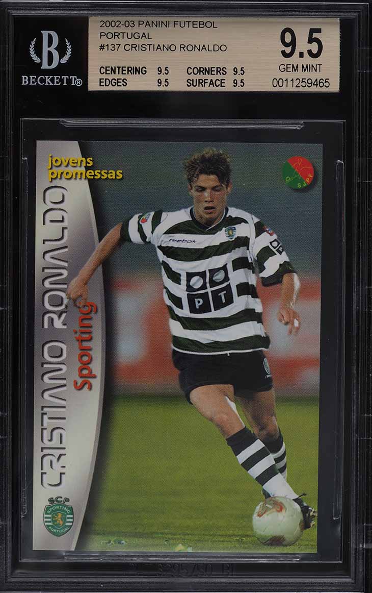 2003 Panini Sports Mega Craques Cristiano Ronaldo ROOKIE #137 BGS 9.5 GEM MINT